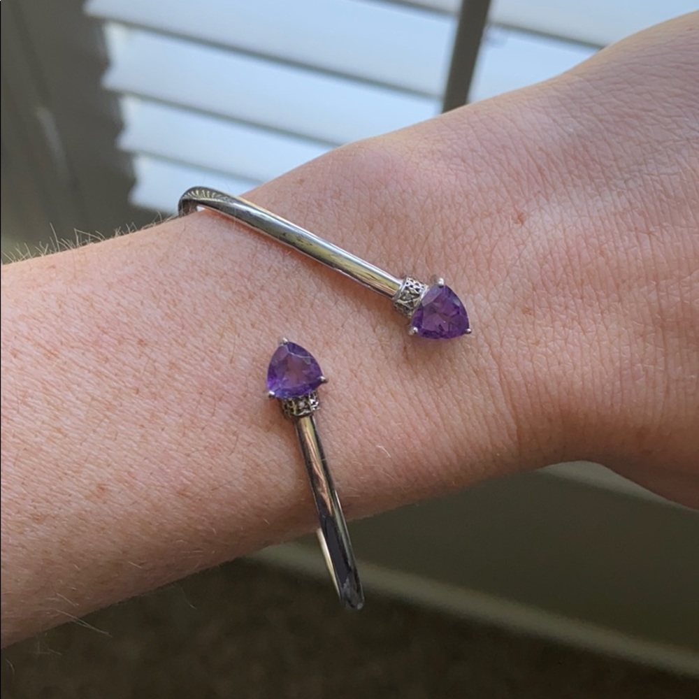 Beautiful purple and silver bracelet